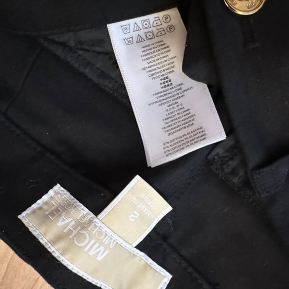 BNWOT- Michael Kors Front Zip Dress Pants Black Gold Hardware (2) - Picture 4 of 9